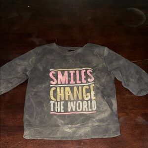 Kids Graphic Sweatshirt - Gray with Multicolor Print